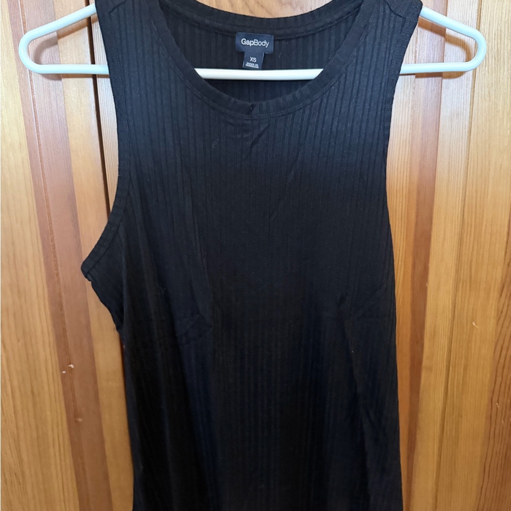 GapBody Black Ribbed Tank Top